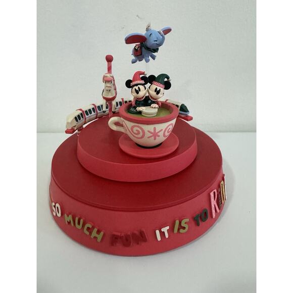 NEW Disney Musical Figure Mickey and Minnie Mouse Monorail Holiday Christmas Red - Picture 2 of 4